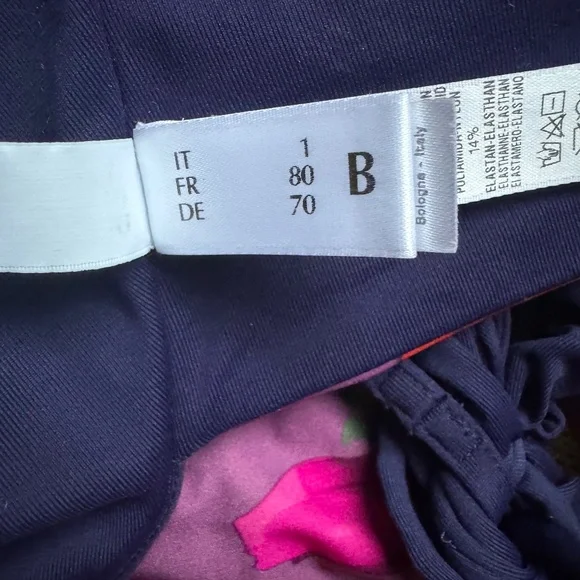 La Perla Reversible Monokini Swim Suit Blue Floral Small 32B - Picture 5 of 6